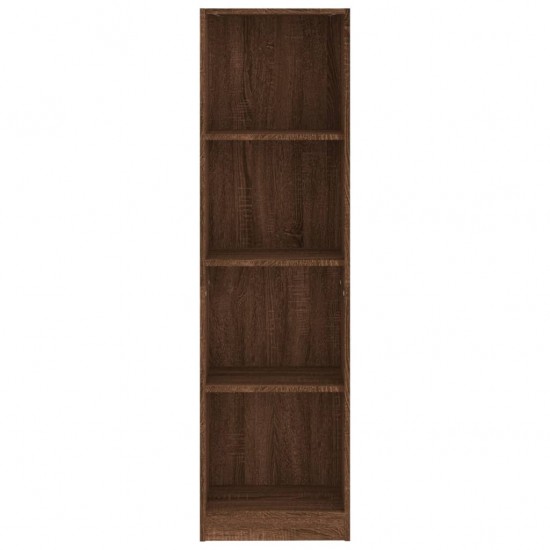 Spintelė knygoms, 4 aukštų, ruda ąžuolo, 40x24x143cm, mediena