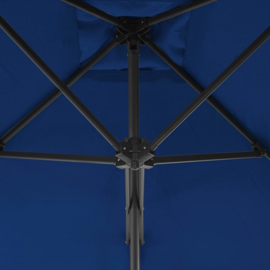Lauko skėtis su plieniniu stulpu, mėlynas, 250x250x230cm