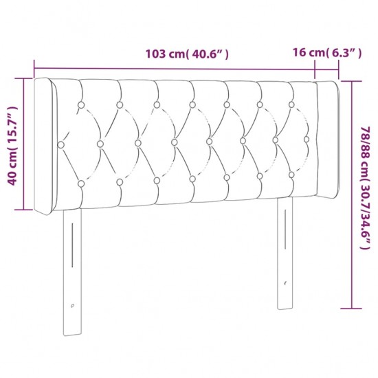 Galvūgalis su LED, tamsiai mėlynas, 103x16x78/88cm, aksomas