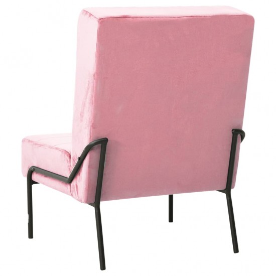 Poilsio kėdė, rožinės spalvos, 65x79x87cm, aksomas
