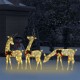 Kalėdinė elnių šeima, šiltos baltos spalvos, 270x7x90cm