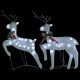 Kalėdų dekoracija elniai ir rogės, baltos spalvos, 140 LED
