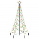 Kalėdų eglutė su kuoliuku, įvairių spalvų, 200LED, 180cm