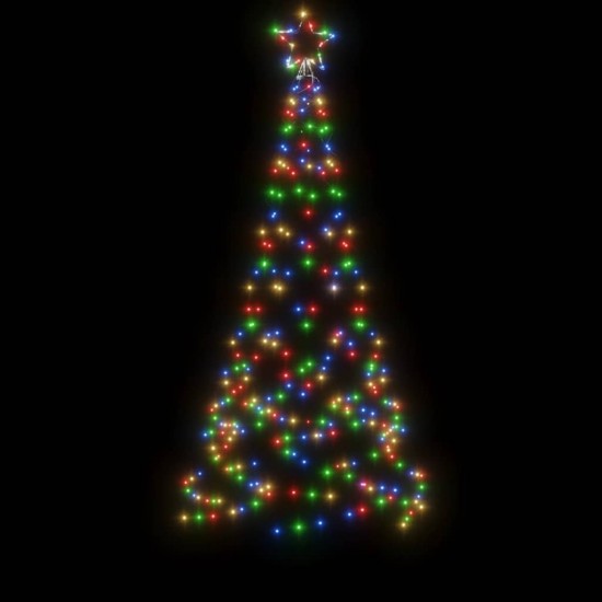 Kalėdų eglutė su kuoliuku, įvairių spalvų, 200LED, 180cm