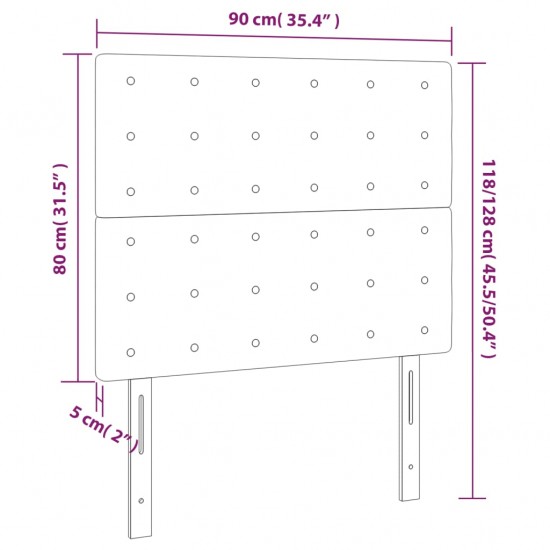 Galvūgalis su LED, taupe spalvos, 90x5x118/128cm, audinys