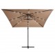 Gembinis skėtis su LED/plieniniu stulpu, taupe, 250x250cm