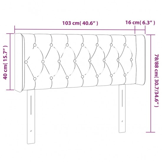 Galvūgalis su LED, taupe spalvos, 103x16x78/88cm, audinys