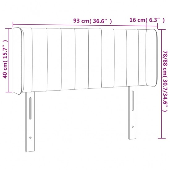 Galvūgalis su LED, taupe spalvos, 93x16x78/88cm, audinys