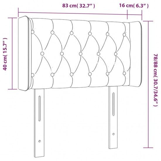 Galvūgalis su LED, kreminės spalvos, 83x16x78/88cm, audinys