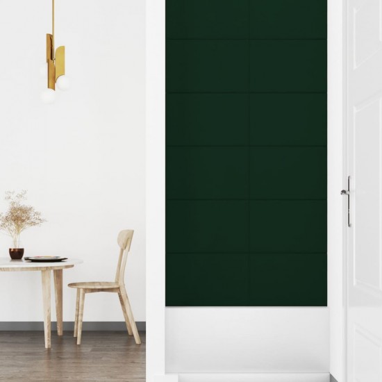 Sienų plokštės, 12vnt., žalios, 90x30cm, aksomas, 3,24m²