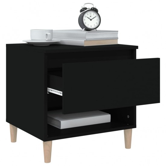 Naktinis staliukas, juodas, 50x46x50cm, apdirbta mediena