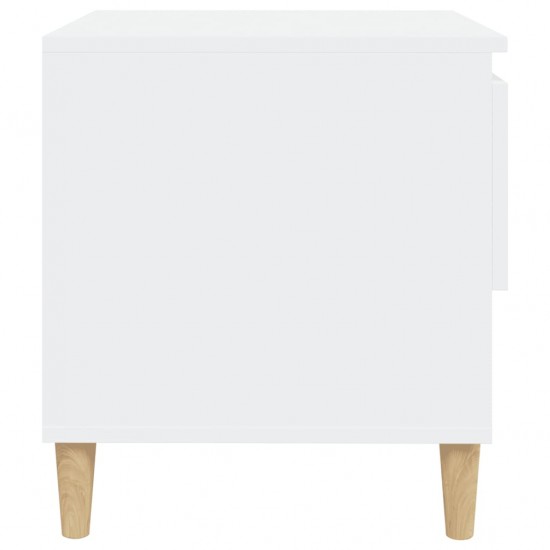 Naktiniai staliukai, 2vnt., balti, 50x46x50cm, apdirbta mediena