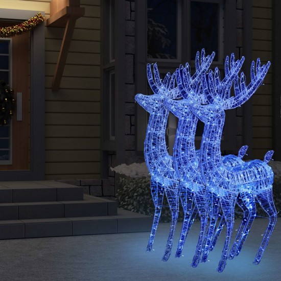 Kalėdinės dekoracijos elniai, 3vnt., 180cm, akrilas, 250 LED