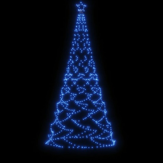 Kalėdų eglutė su metaliniu stulpu, 3m, 500 mėlynų LED lempučių