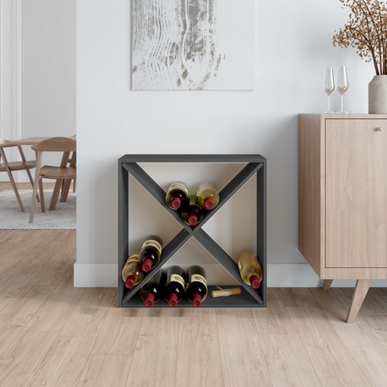 Vyno spintelė, pilka, 62x25x62cm, pušies medienos masyvas
