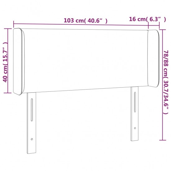 Galvūgalis su LED, taupe spalvos, 103x16x78/88cm, audinys