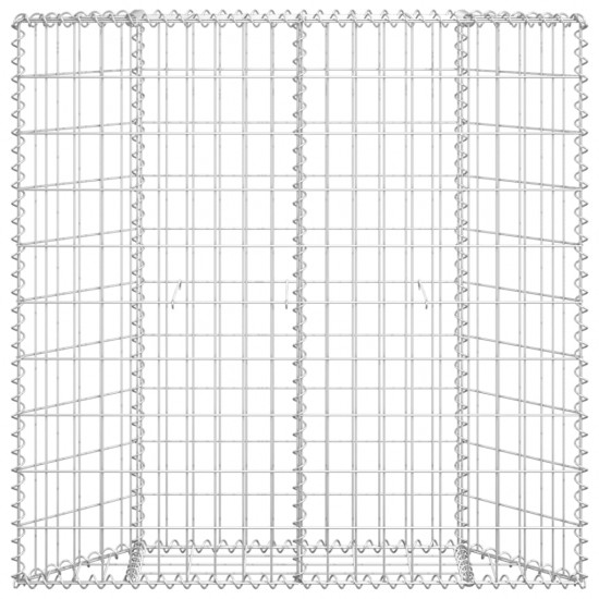 Gabiono vazonas, 100x20x100cm, galvanizuotas plienas, aukštas