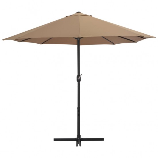 Lauko skėtis su aliuminio stulpu, taupe sp., 460x270 cm