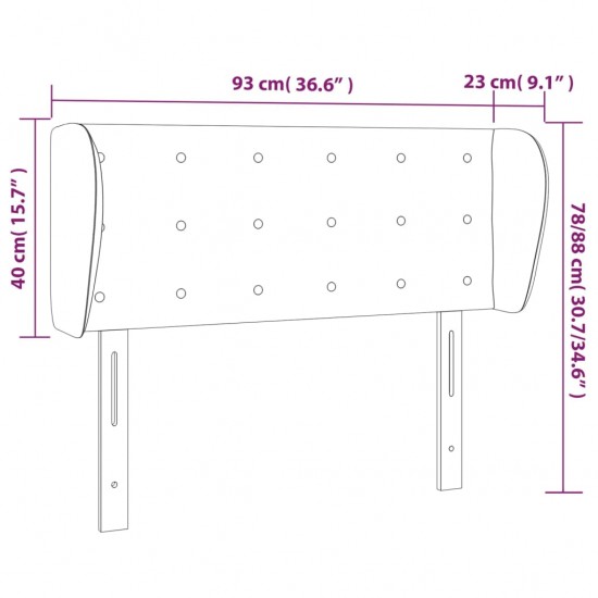 Galvūgalis su auselėmis, pilkos,93x23x78/88cm, dirbtinė oda