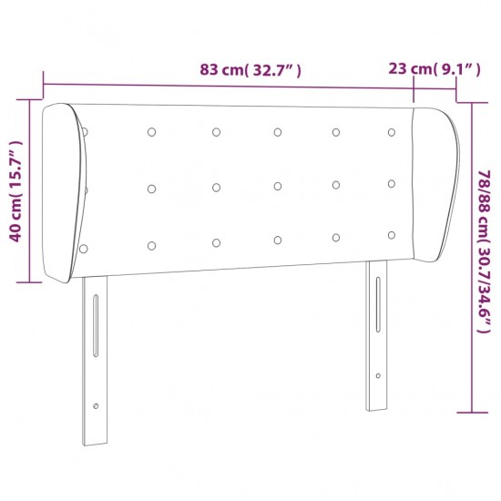 Galvūgalis su auselėmis, pilkos,83x23x78/88cm, dirbtinė oda