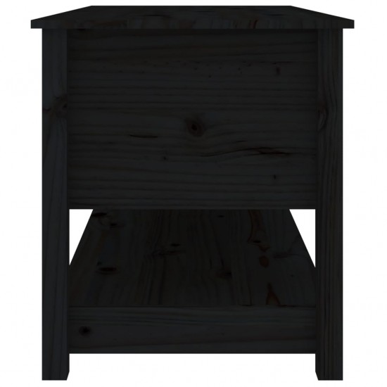 Kavos staliukas, juodas, 102x49x55cm, pušies medienos masyvas