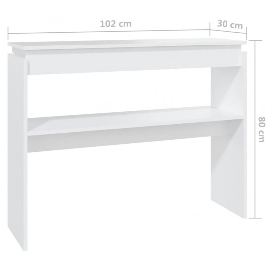 Konsolinis staliukas, baltos spalvos, 102x30x80cm, MDP