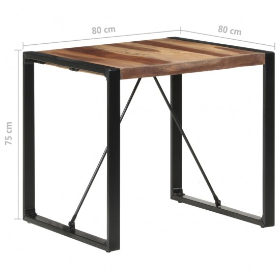 Valgomojo stalas, 80x80x75cm, mediena su dalbergijos apdaila