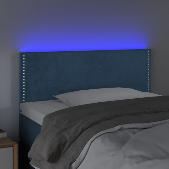 Galvūgalis su LED, tamsiai mėlynas, 90x5x78/88cm,aksomas