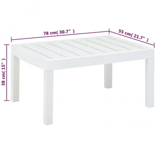 Sodo stalas, baltos spalvos, 78x55x38cm, plastikas