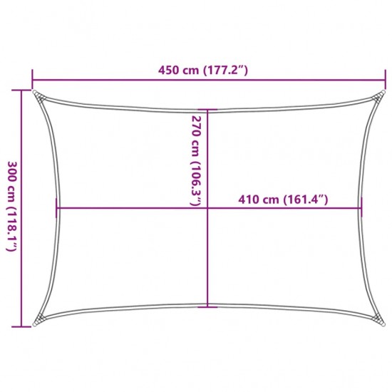 Uždanga nuo saulės, kreminės spalvos, 3x4,5m, HDPE, 160g/m²