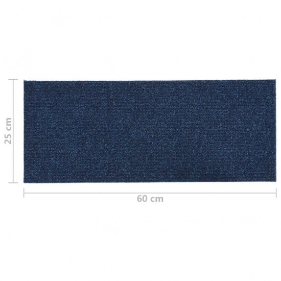 Lipnūs laiptų kilimėliai, 15vnt., mėlyni, 60x25cm