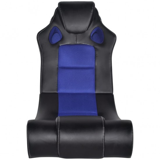Supama kėdė, juoda ir mėlyna, garso jungtis, dirbtinė oda