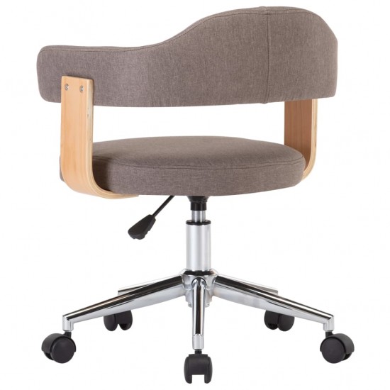 Pasukama biuro kėdė, taupe spalvos, išlenkta mediena ir audinys