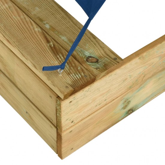 Smėlio dėžė su stogu, 80x60x97,5cm, impregnuota pušies mediena