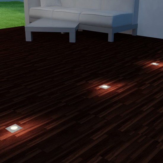 Lauko LED šviestuvai grindiniui, 3 vnt., kvadratiniai