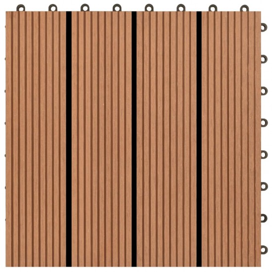 Grindų plytelės, 22 vnt., rudos sp., 30x30cm, 2m², WPC