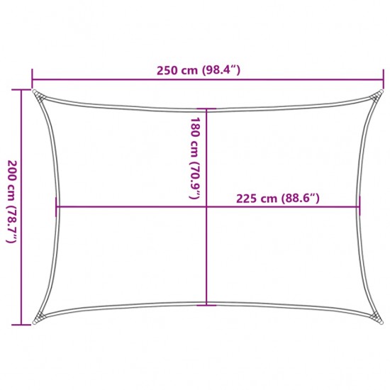 Uždanga nuo saulės, antracito spalvos, 2x2,5m, HDPE, 160g/m²