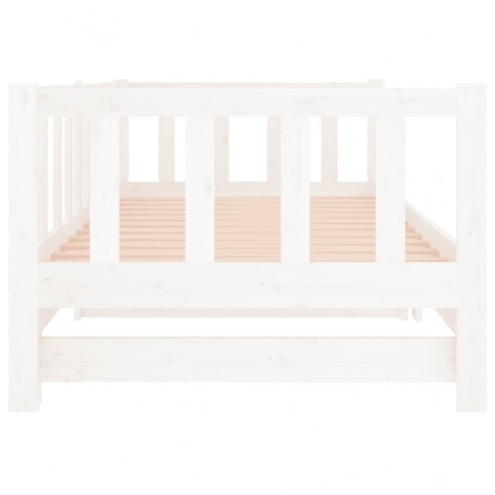 Ištraukiama lova, balta, 2x(90x190)cm, pušies medienos masyvas