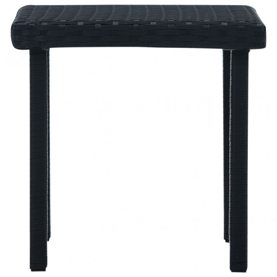 Sodo arbatos staliukas, juodos spalvos, 40x40x40cm, poliratanas