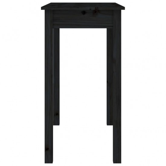 Konsolinis staliukas, juodas, 80x40x75cm, pušies masyvas