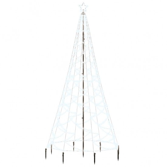 Kalėdų eglutė su metaliniu stulpu, 3m, 500 šaltų baltų LED