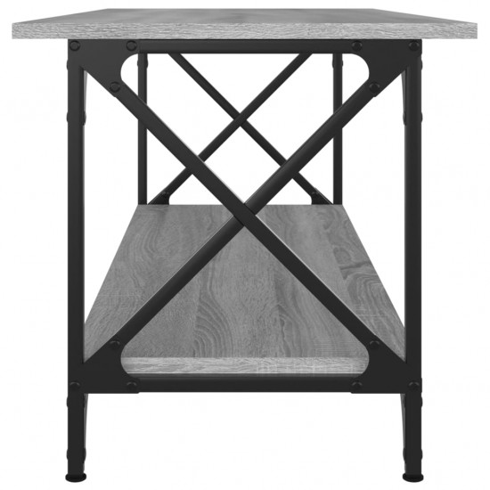 Kavos staliukas, pilkas ąžuolo, 100x45x45cm, mediena ir geležis