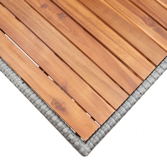 Sodo stalas, pilkas, 120x70x66cm, akacijos medienos masyvas
