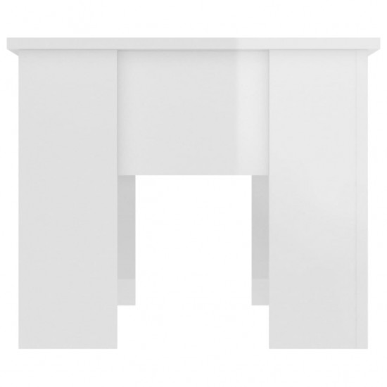 Kavos staliukas, baltas, 79x49x41cm, apdirbta mediena, blizgus