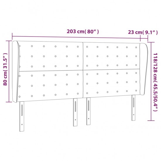 Galvūgalis su auselėmis, taupe, 203x23x118/128cm, audinys