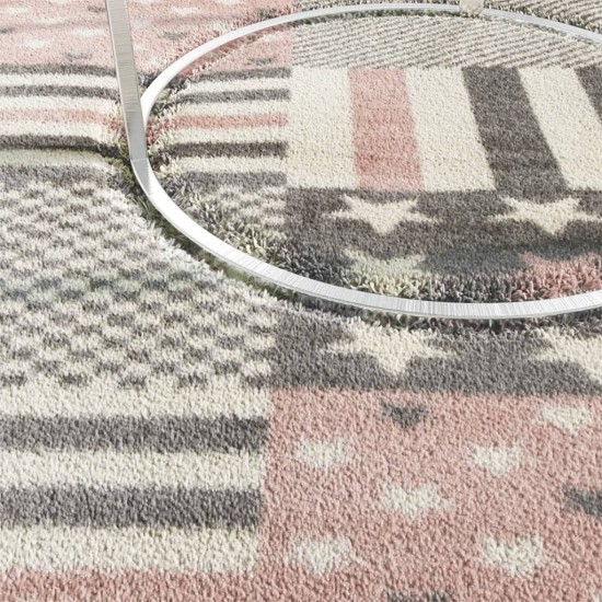 Vaikiškas kilimas, rožinės spalvos, 160x230cm, su žvaigždėmis
