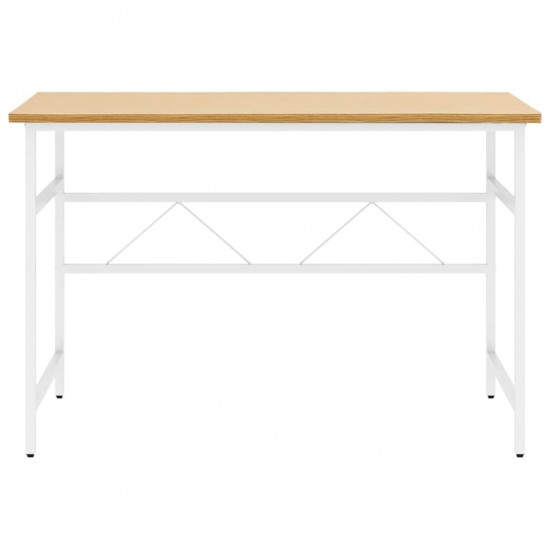 Kompiuterio stalas, baltas/ąžuolo, 105x55x72cm, MDF ir metalas