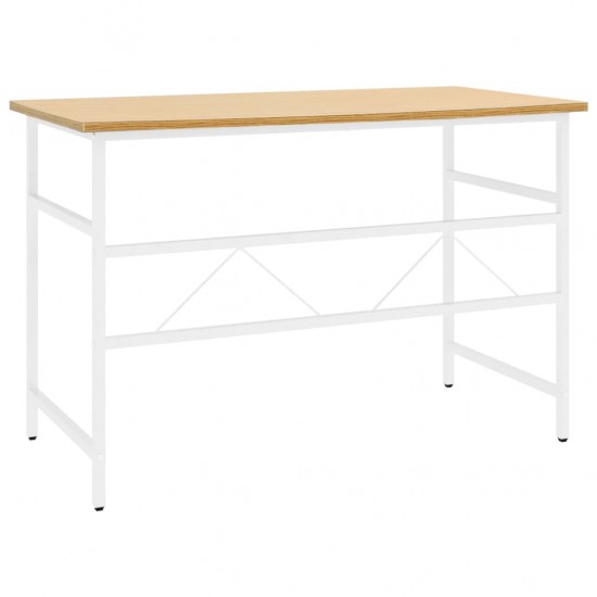 Kompiuterio stalas, baltas/ąžuolo, 105x55x72cm, MDF ir metalas