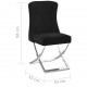 Valgomojo kėdė, juoda, 53x52x98cm, aksomas ir plienas