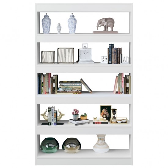 Spintelė knygoms/kambario pertvara, balta, 100x30x166cm, blizgi